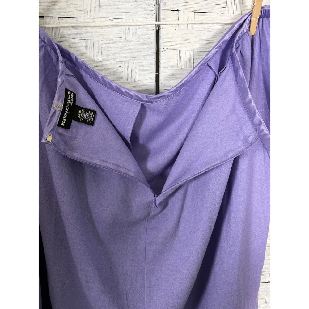 Norton McNaughton Woman Skirt Purple Linen Rayon Blend Embroidered Plus‎ Size